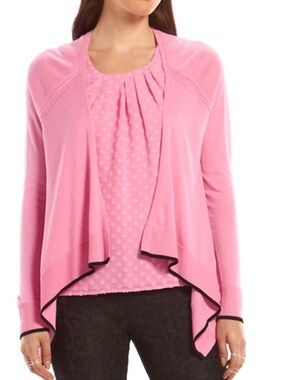 NWT Women’s ELLE Pink Clip Dot Fly Away Cardigan